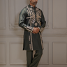 Green Silk Kurta with Mirror and Thread Embroidery - Bharat Reshma