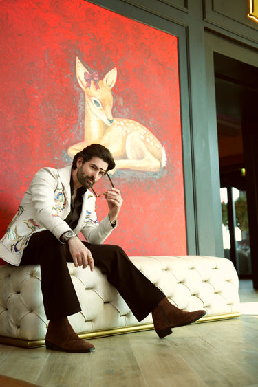 Neil Nitin Mukesh in Jacket with Abstract Multi-Stroke Hand Embroidery