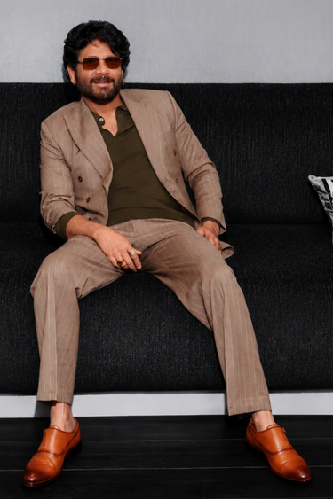 Nagarjuna in Our Bespoke Mocha-Camel Suit