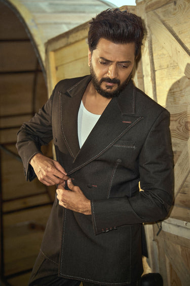 Riteish Deshmukh in Grey Chambray Suit