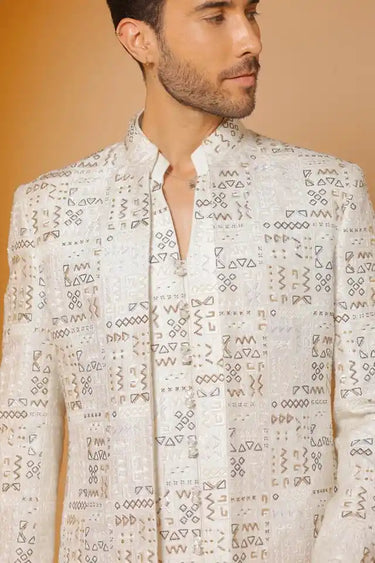 Ivory structure indowestern set