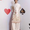 Ivory Harmony Kurta Set – Ivory with Multi-Color Hand Embroidery - Bharat Reshma