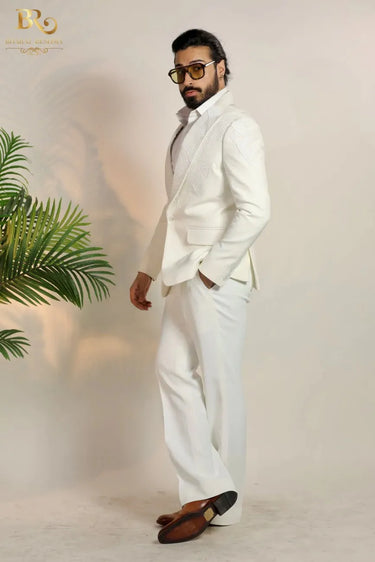 Designer white Full Sleeve Classic Suit