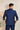 Blue Linen Blazer with White Piping Work
