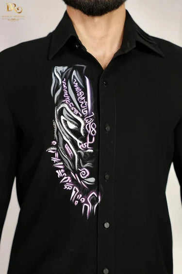 Black Panther Hand Painted Shirt