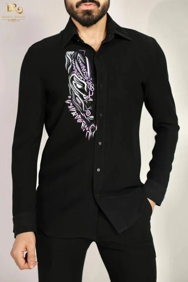 Black Panther Hand Painted Shirt
