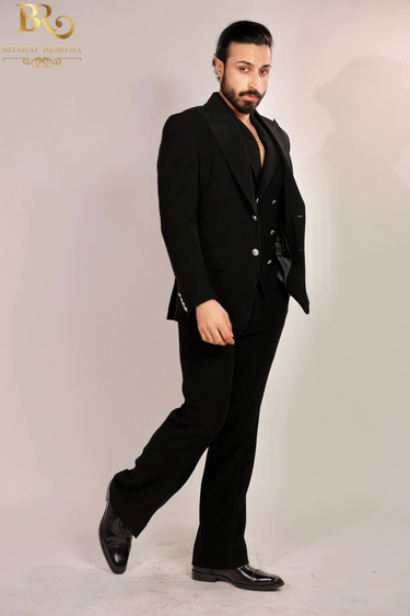 Men's Black 3-piece suit
