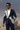 Blue-colored suit with ivory leatherette embroidery