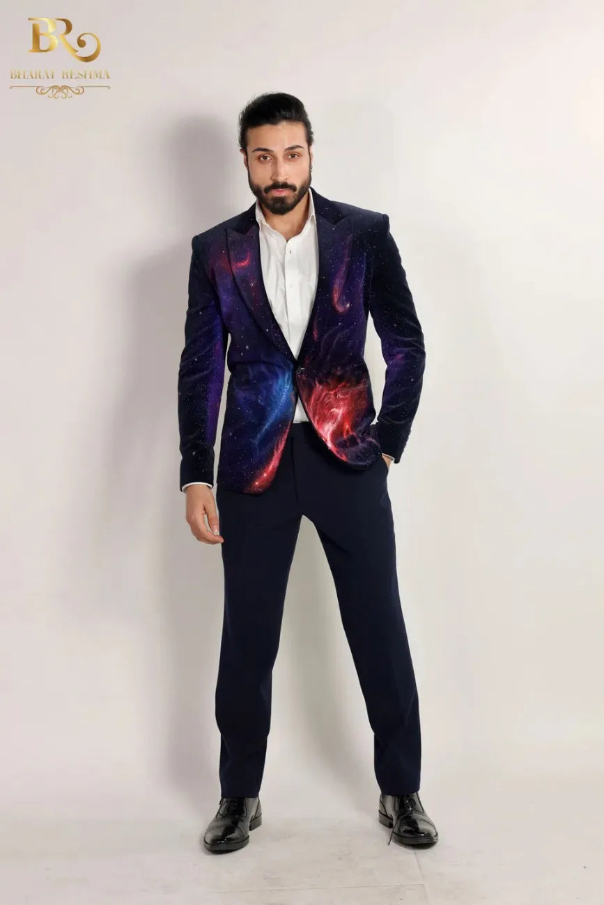 Galaxy Velvet Hand Paint Tuxedo