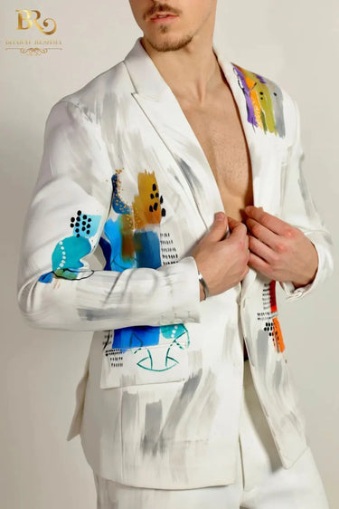Snow White Hand Painted Blazer