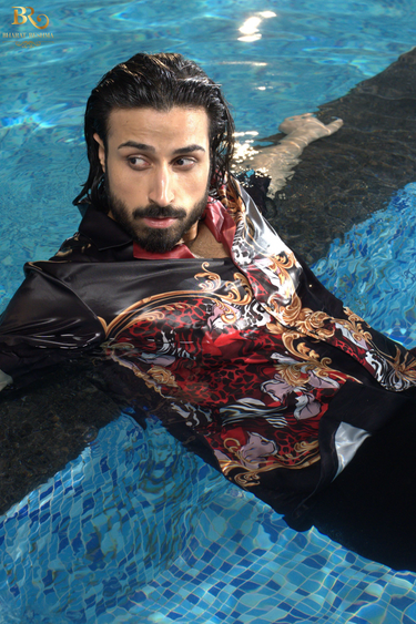 Men's Black Multicolor Printed Shirt