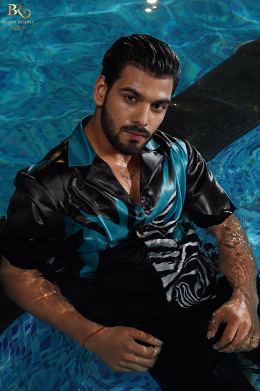 Designer Black Digital Print Shirt