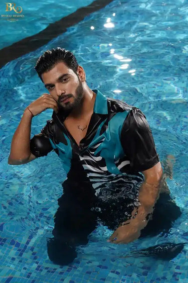 Designer Black Digital Print Shirt