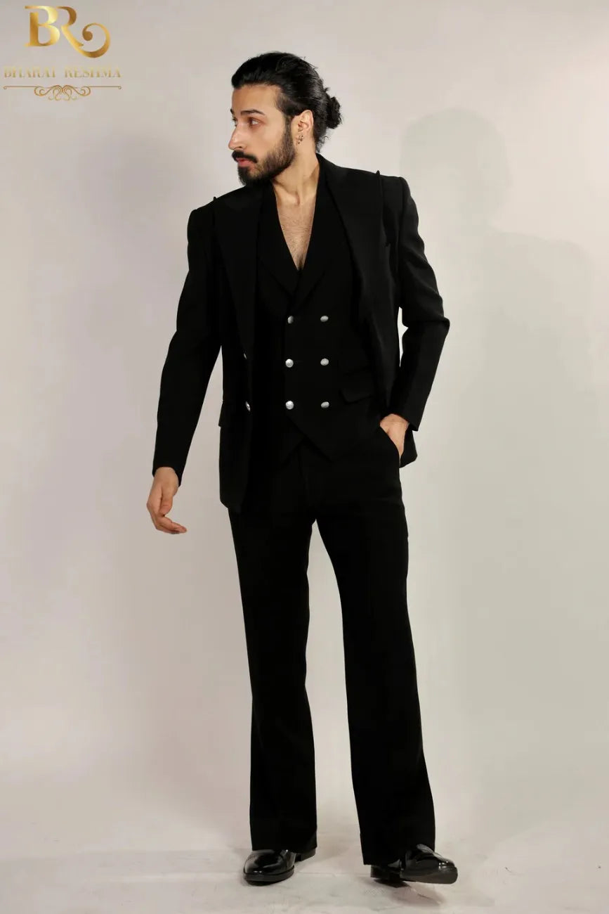 Men's Black 3-piece suit