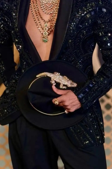 Black Luxe Embellished Tuxedo