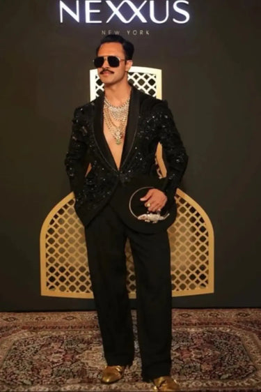 Black Luxe Embellished Tuxedo