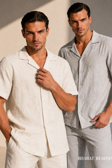 Ivory Floral Aari Shirt