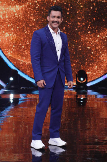 Aditya Narayan Jha in Our Blue Tuxedo 2 Piece Suit - Bharat Reshma