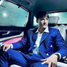 Asim Riaz in Our Blue Designer 2 Piece Suit for Men - Bharat Reshma