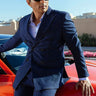 SONU-SOOD in Our Navy blue linen blazer with notched lapel collar - Bharat Reshma