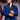 Blue Italian Designer Tuxedo Set with Hand Embroidery - Bharat Reshma