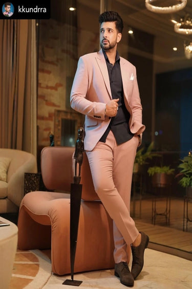 KARAN KUNDRA in Our Designer Pink 2 Piece Suit - Bharat Reshma