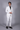 Designer White pattern Pin-stripe work Tuxedo Jacket And Pant Set - Bharat Reshma