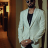 White Single-Breasted Blazer with Trouser - Bharat Reshma