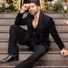 Black tuxedo with cutdana embellishments - Bharat Reshma