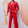 STEBIN BEN in Our Designer Red 3 Piece Suit - Bharat Reshma