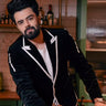 MANISH PAUL in Our Black jacket in velvet with white line - Bharat Reshma