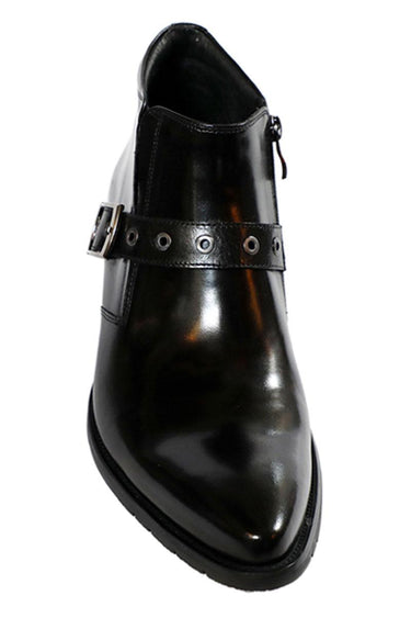 Gladiator Ankle High Black Leather Boots - Bharat Reshma