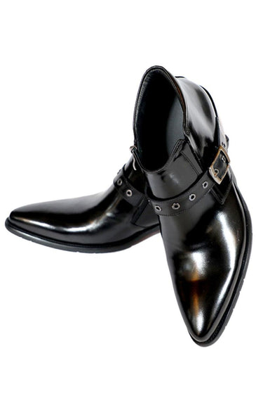 Gladiator Ankle High Black Leather Boots - Bharat Reshma