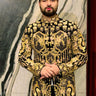 BISMIL in Our Black indo western embroidered with zari floral pattern - Bharat Reshma