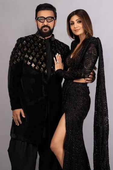 RAJ-KUNDRA in Our Black Indo Western - Bharat Reshma