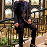 SAHIL-ANAND in Our Black indo western jacket attached with a drape - Bharat Reshma
