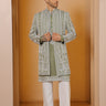 Green lineage indowestern set - Bharat Reshma