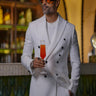 White Double-Breasted Blazer with Pant - Bharat Reshma