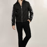 Black Magna Suiting Hand Paint Jacket - Bharat Reshma