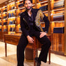 Siddhant Chaturvedi in Our Black Hand Painted with Studs, Pearls Work Lion Design Jacket - Bharat Reshma