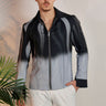 Grey Satin Digital Print Bomber Jacket - Bharat Reshma