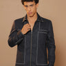 Blue Urban thread panel jacket - Bharat Reshma