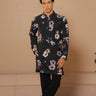 Black Floral edge kurta set - Bharat Reshma