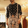 Black Mughal design kurta set - Bharat Reshma