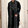 SHOAID IBRAHIM in our Black Kurta Set with Stole - Bharat Reshma