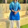 Sanjay Gagnani in Our Blue Silk Embroidery Resham Work Kurta Set - Bharat Reshma