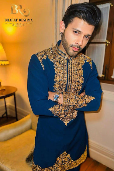 STEBIN BEN  in Our Blue Designer Kurta Set - Bharat Reshma