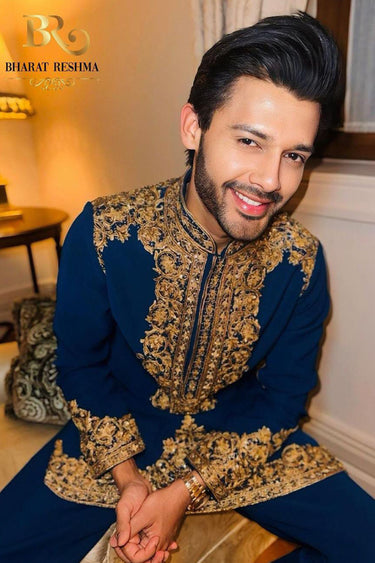 STEBIN BEN  in Our Blue Designer Kurta Set - Bharat Reshma