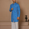 Tonal Blue Flora Kurta Set - Bharat Reshma