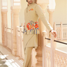 Brown carnival floral waistcoat kurta set - Bharat Reshma